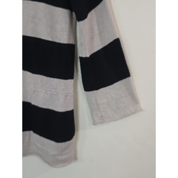 Eileen Fisher Organic Linen Sweater Women Size XXS Striped Beige Coastal Preppy - Picture 3 of 11